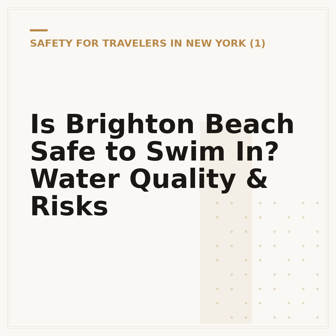 Is Brighton Beach Safe to Swim In? Water Quality & Risks