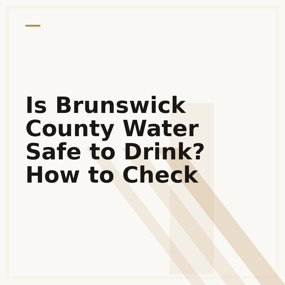 Is Brunswick County Water Safe to Drink? How to Check