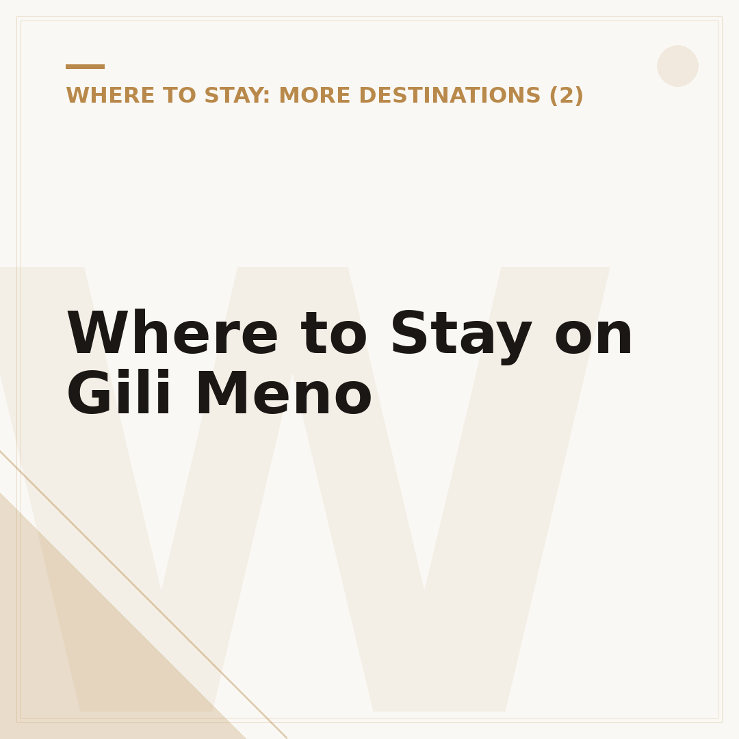 Where to Stay on Gili Meno
