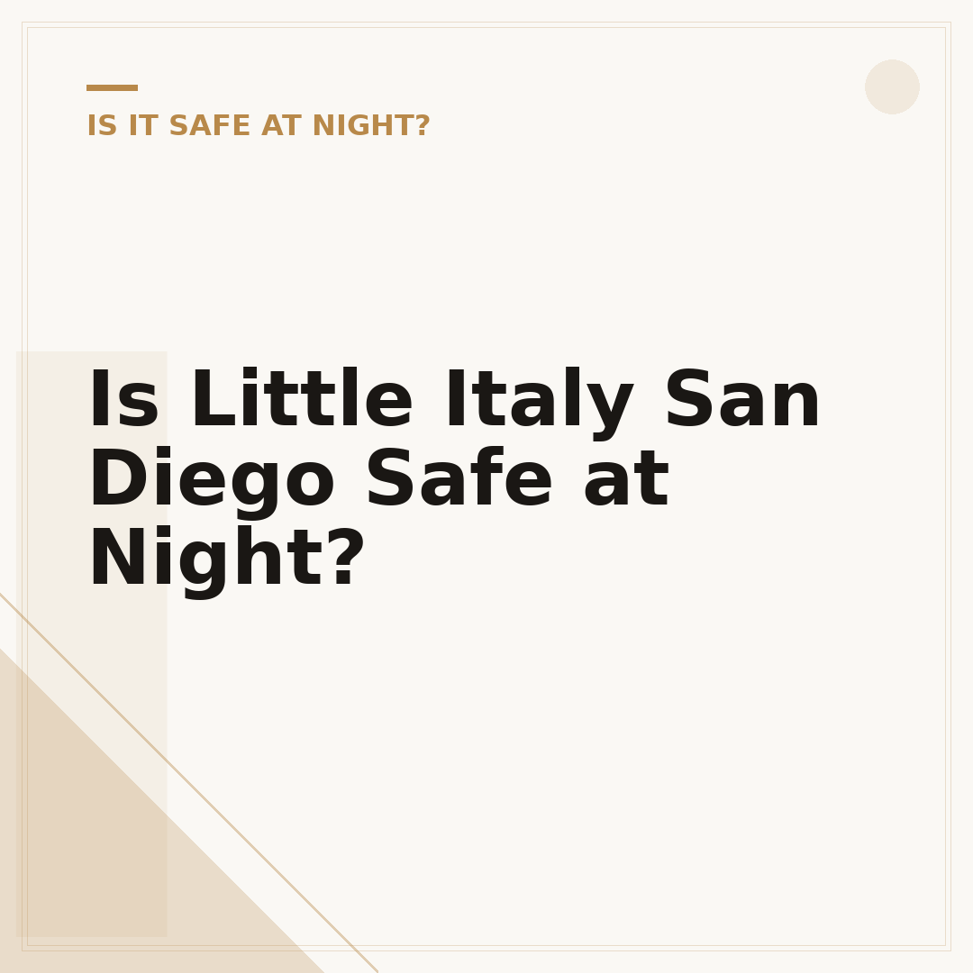 Is Little Italy San Diego Safe at Night?
