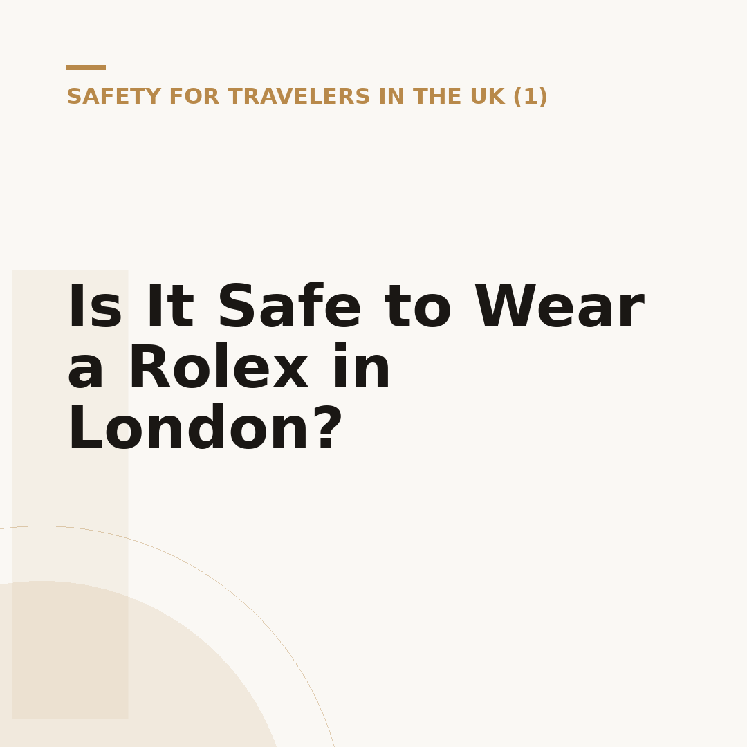 Is It Safe to Wear a Rolex in London?