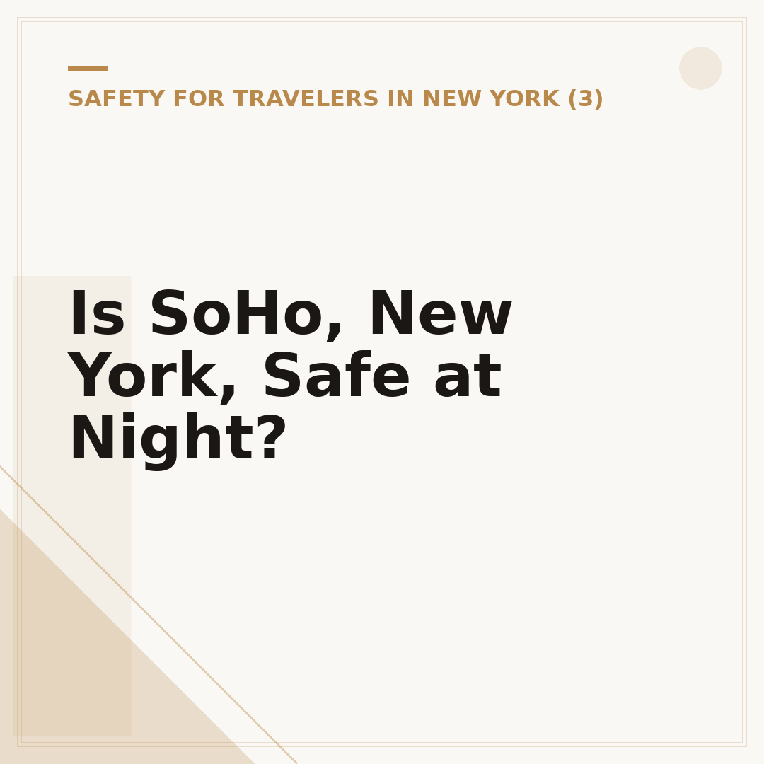 Is SoHo, New York, Safe at Night?