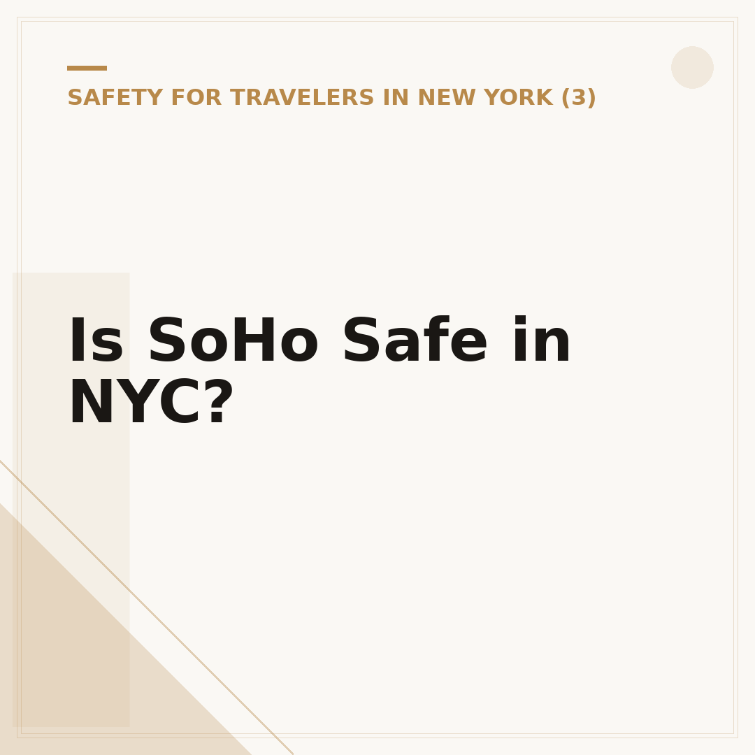 Is SoHo Safe in NYC?