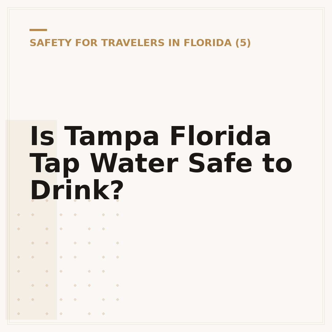 Is Tampa Florida Tap Water Safe to Drink?