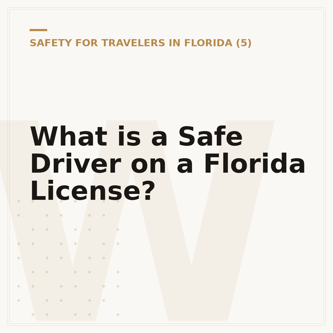 What is a Safe Driver on a Florida License?