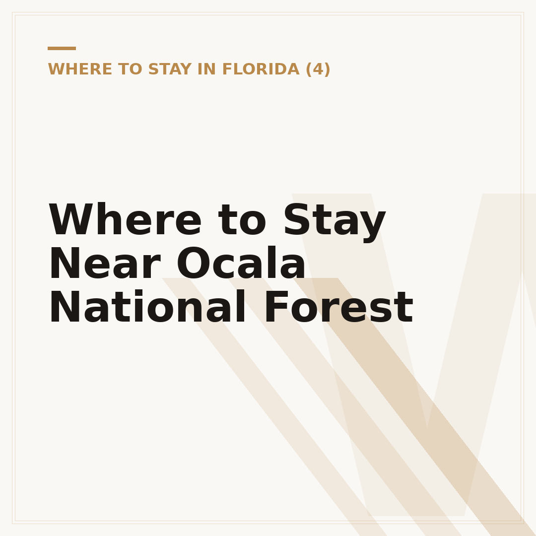 Where to Stay Near Ocala National Forest
