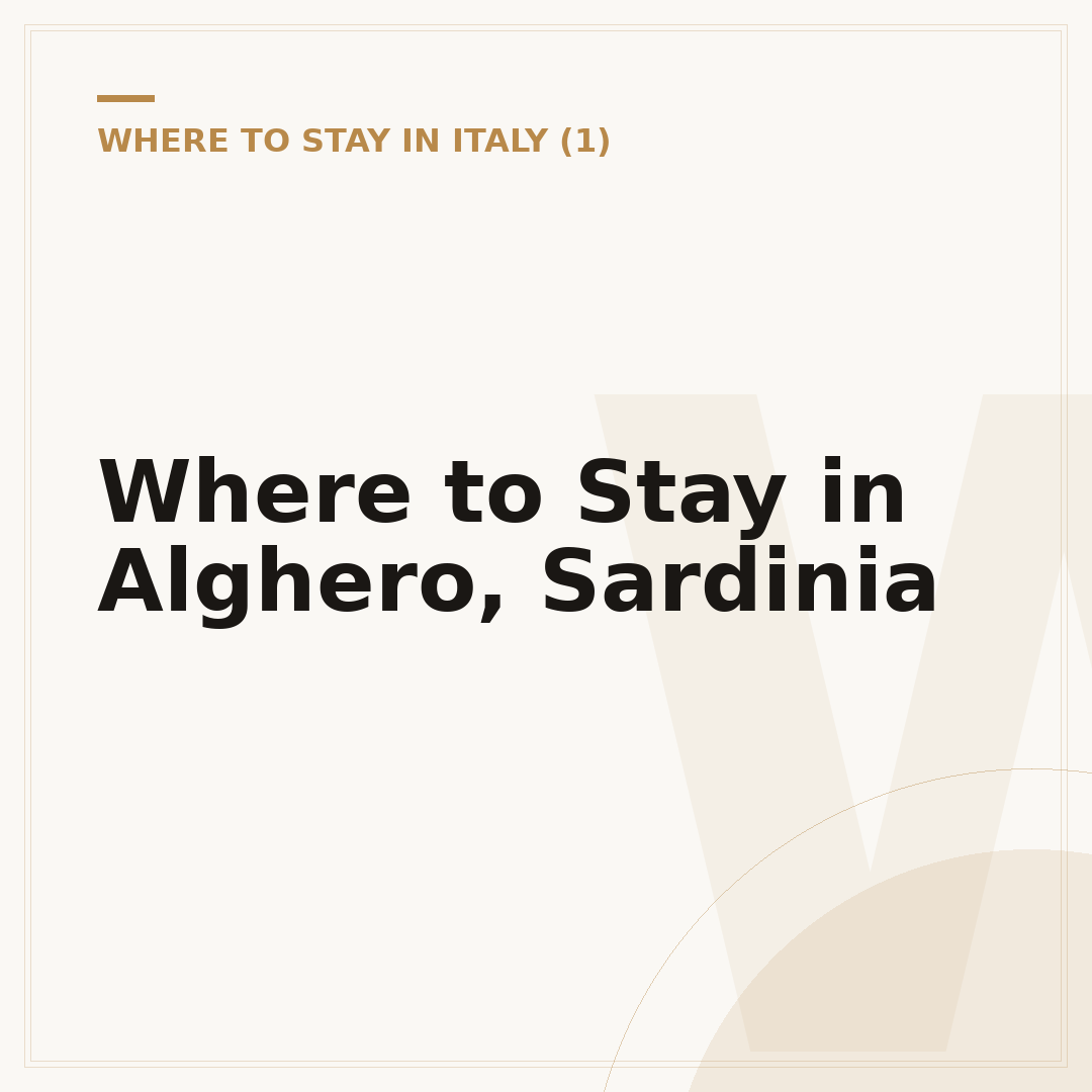 Where to Stay in Alghero, Sardinia