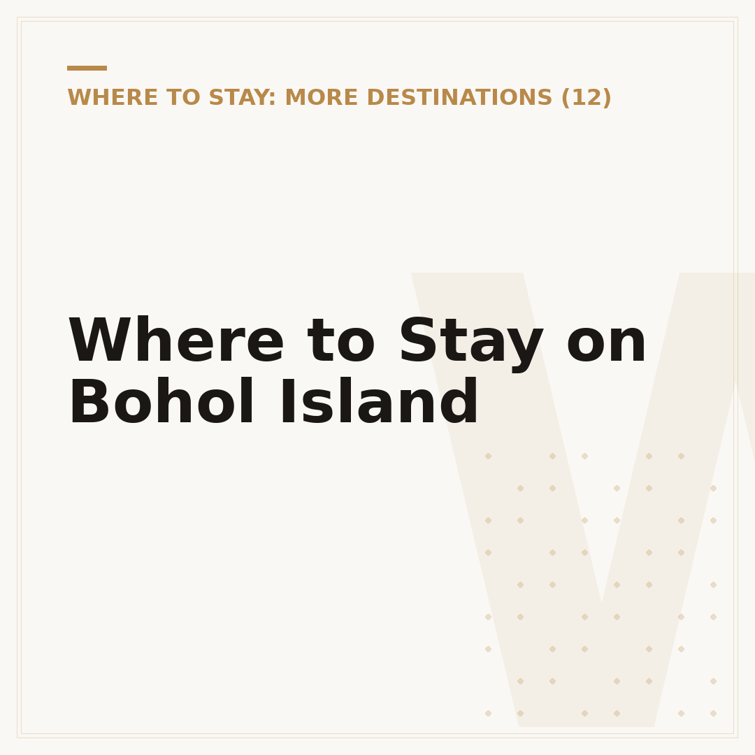 Where to Stay on Bohol Island
