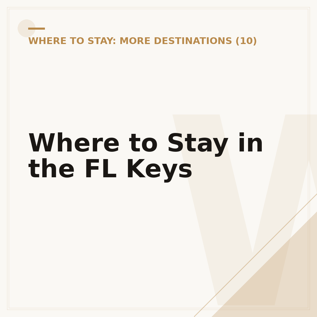 Where to Stay in the FL Keys