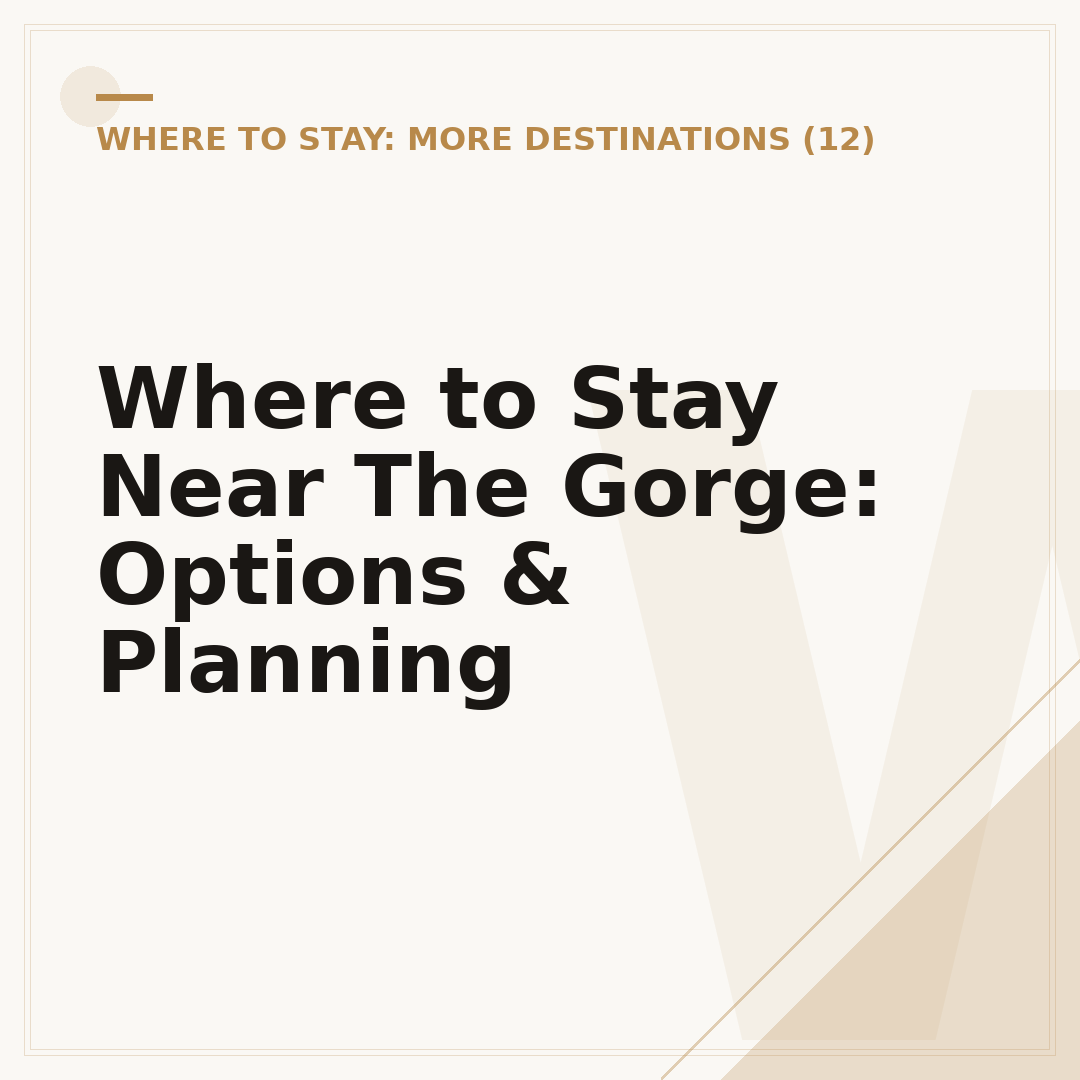 Where to Stay Near The Gorge: Options & Planning
