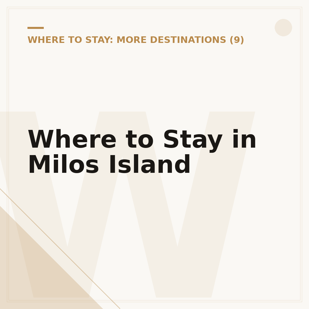 Where to Stay in Milos Island