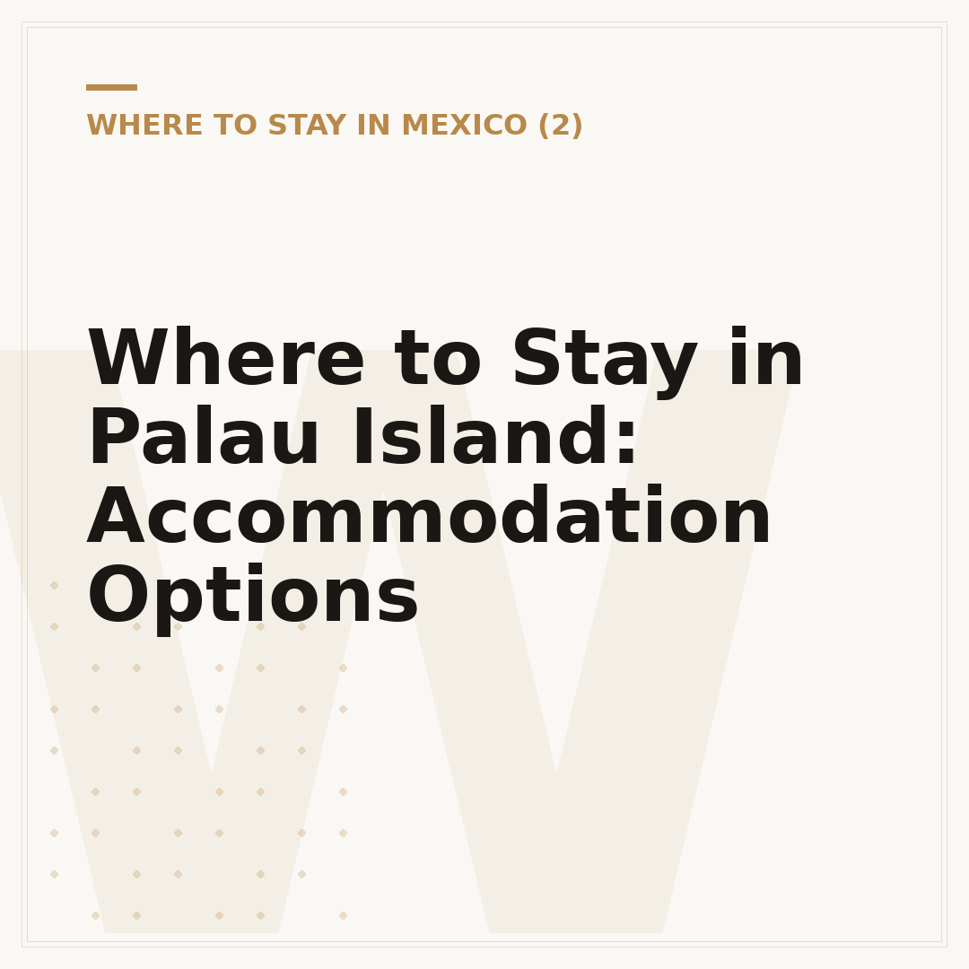 Where to Stay in Palau Island: Accommodation Options