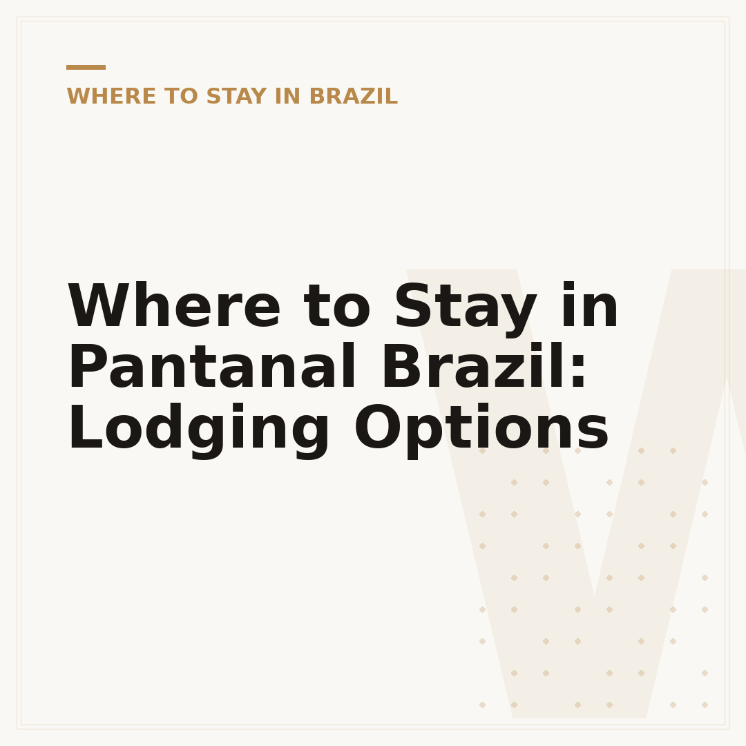 Where to Stay in Pantanal Brazil: Lodging Options