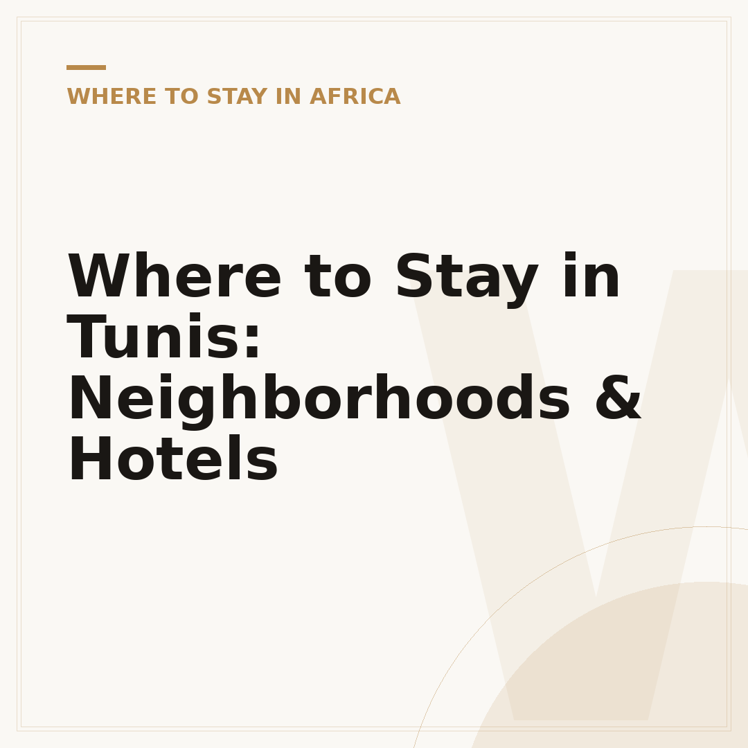 Where to Stay in Tunis: Neighborhoods & Hotels