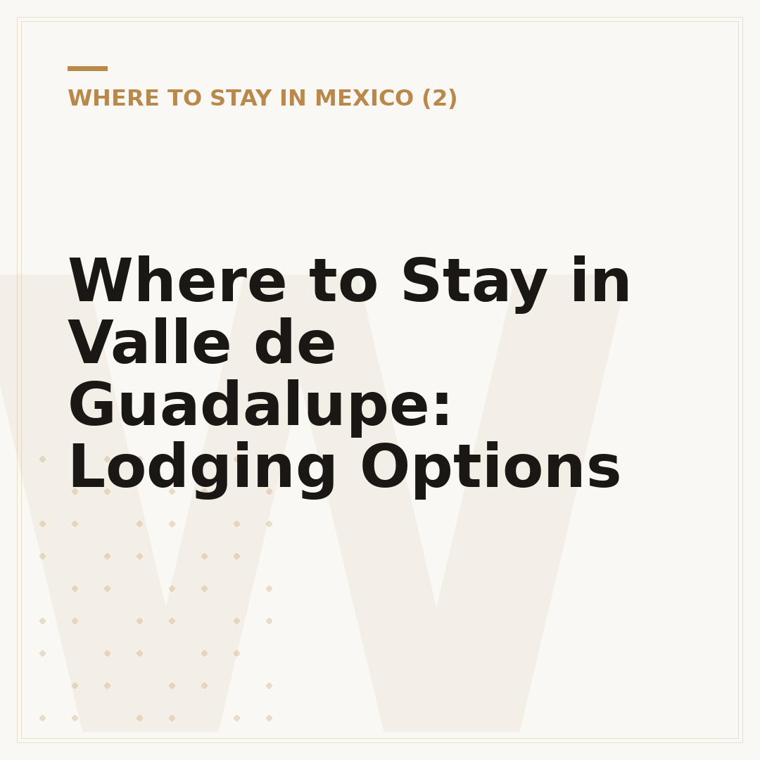 Where to Stay in Valle de Guadalupe: Lodging Options